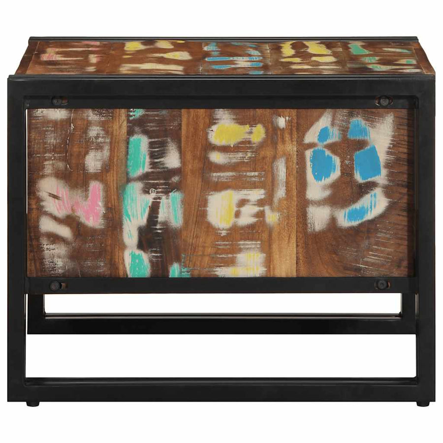 Salontafel 50x50x38 cm massief gerecycled hout meerkleurig