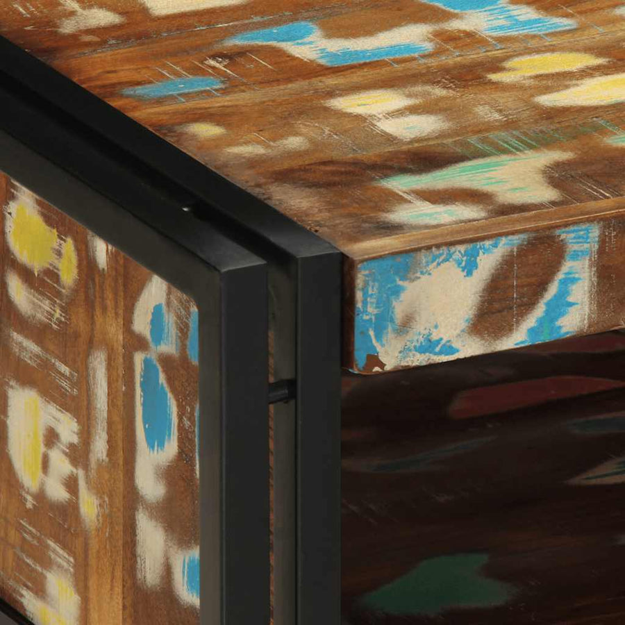 Salontafel 50x50x38 cm massief gerecycled hout meerkleurig