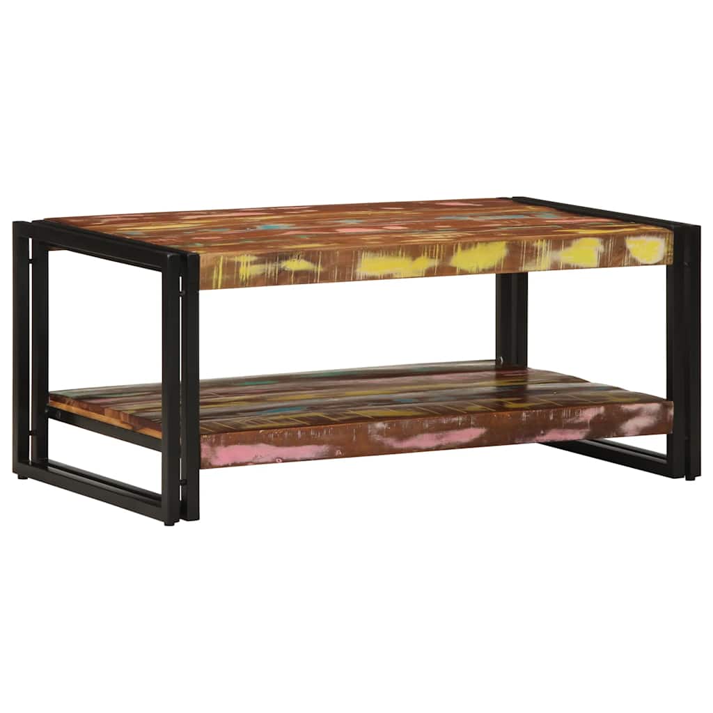 Salontafel 90x50x38 cm massief gerecycled hout meerkleurig