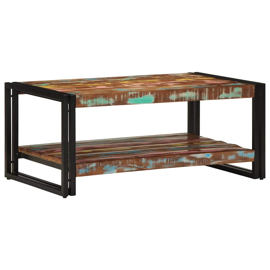 Salontafel 90x50x38 cm massief gerecycled hout meerkleurig