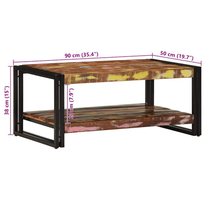 Salontafel 90x50x38 cm massief gerecycled hout meerkleurig