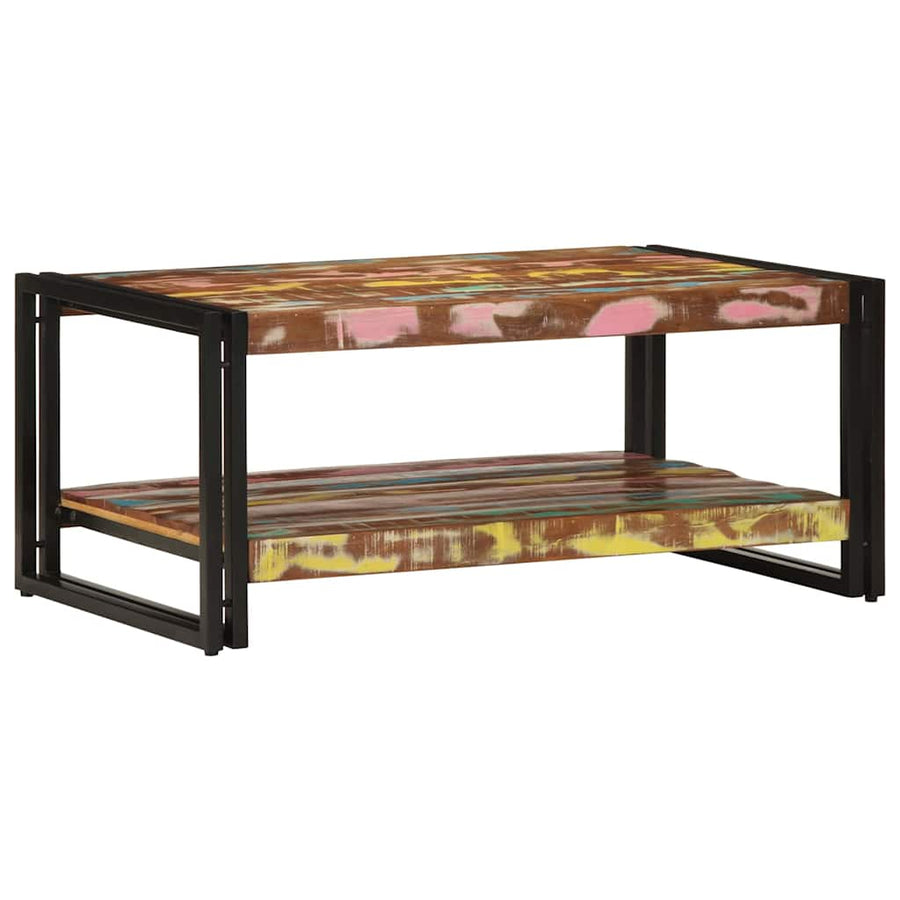 Salontafel 90x50x38 cm massief gerecycled hout meerkleurig
