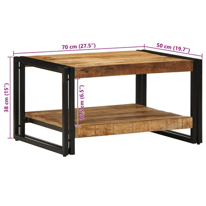 Salontafel 70X50X38 Cm Massief Ruw Mangohout Multikleur