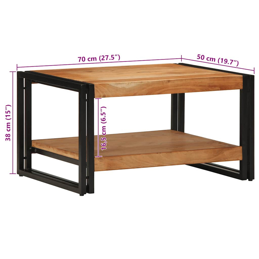 Salontafel 70x50x38 cm massief acaciahout