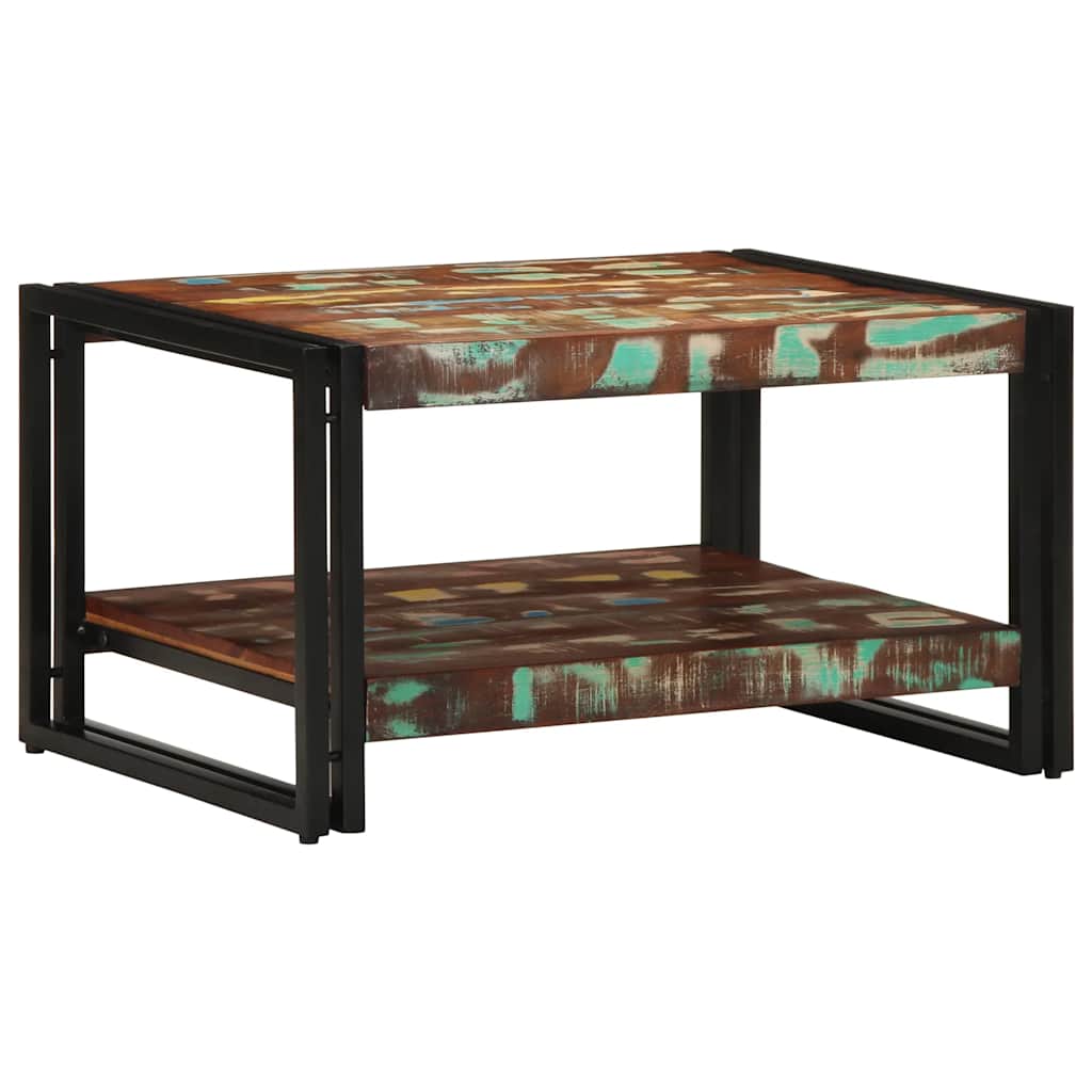 Salontafel 70x50x38 cm massief gerecycled hout meerkleurig