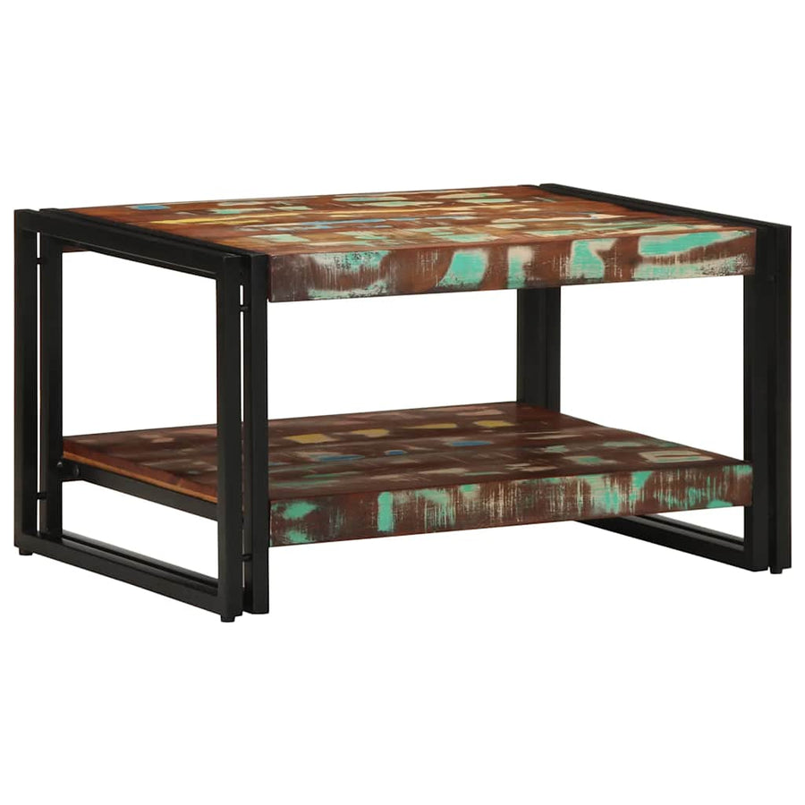 Salontafel 70x50x38 cm massief gerecycled hout meerkleurig