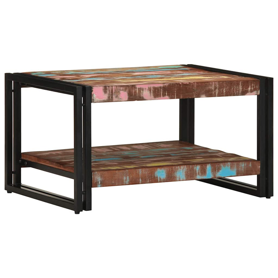 Salontafel 70x50x38 cm massief gerecycled hout meerkleurig