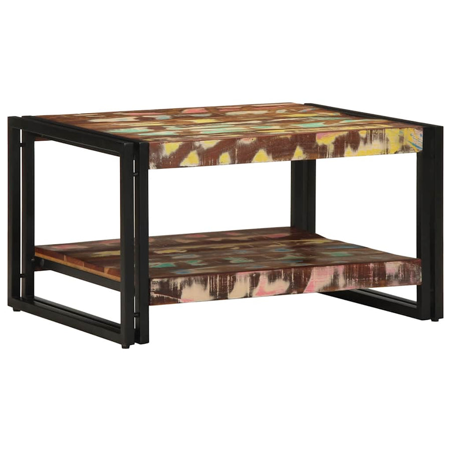 Salontafel 70x50x38 cm massief gerecycled hout meerkleurig