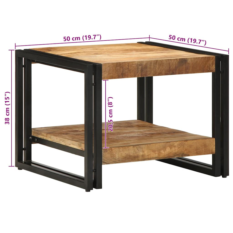 Salontafel 50X50X38 Cm Massief Ruw Hout Mango Multikleur