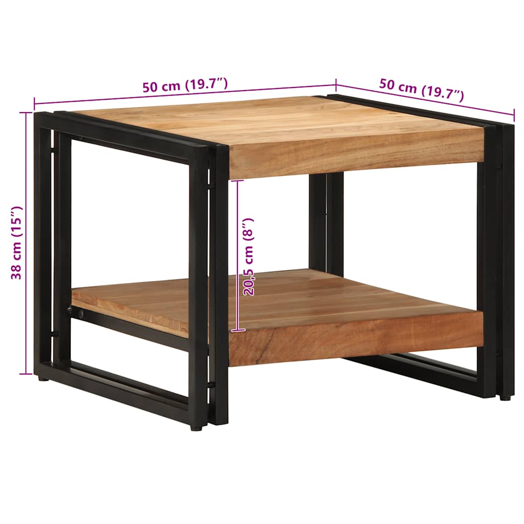 Salontafel 50x50x38 cm massief acaciahout