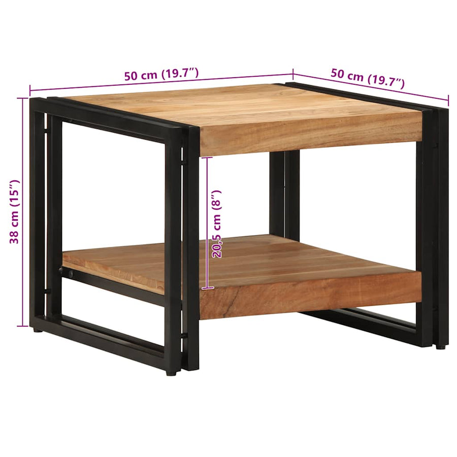 Salontafel 50x50x38 cm massief acaciahout