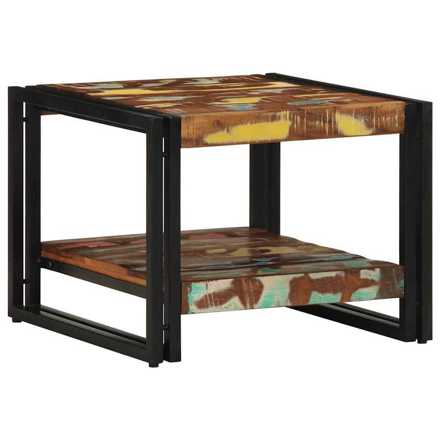 Salontafel 50x50x38 cm massief gerecycled hout meerkleurig