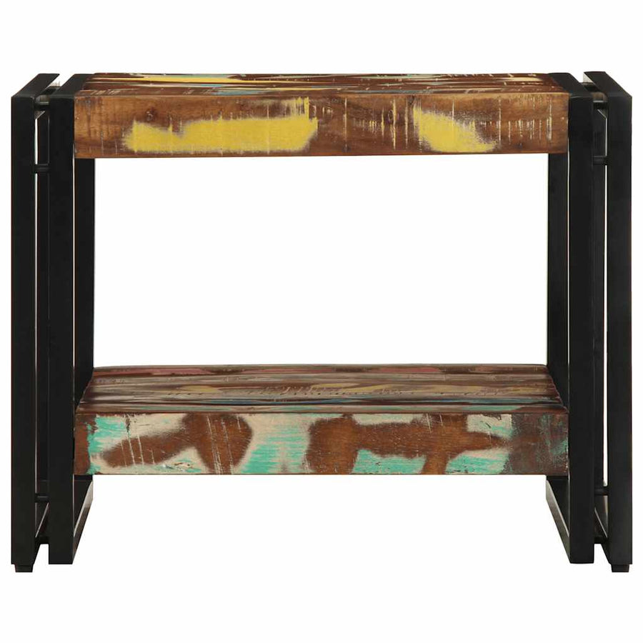 Salontafel 50x50x38 cm massief gerecycled hout meerkleurig