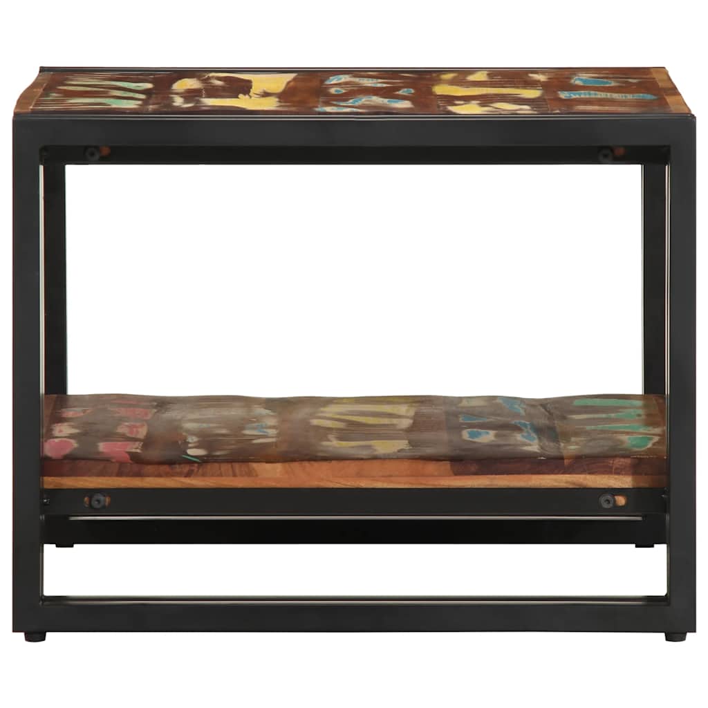 Salontafel 50x50x38 cm massief gerecycled hout meerkleurig