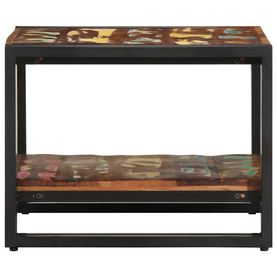 Salontafel 50x50x38 cm massief gerecycled hout meerkleurig