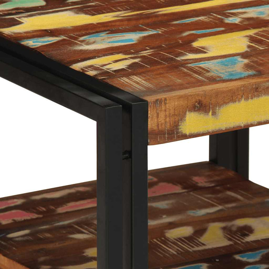 Salontafel 50x50x38 cm massief gerecycled hout meerkleurig