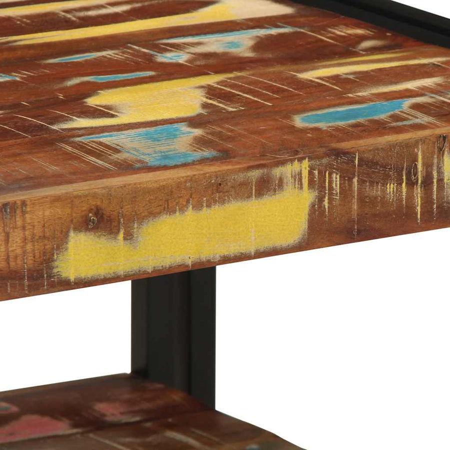 Salontafel 50x50x38 cm massief gerecycled hout meerkleurig