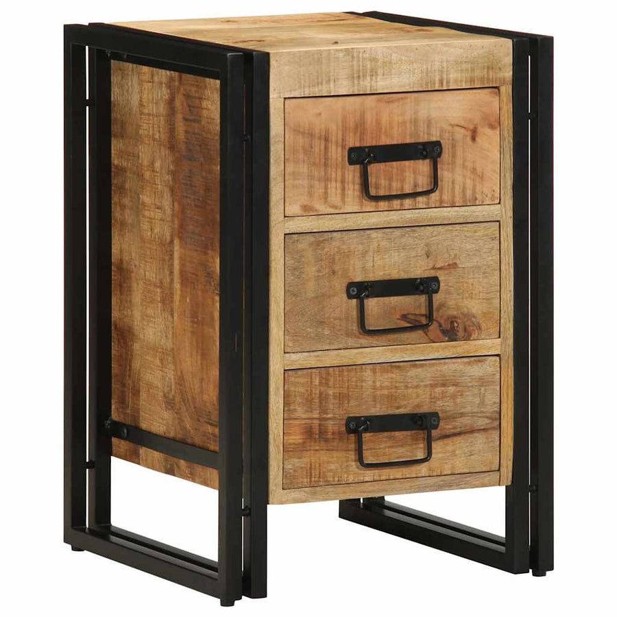 Nachtkastje met lade Bruin 40 x 40 x 59 cm Massief Mango Hout