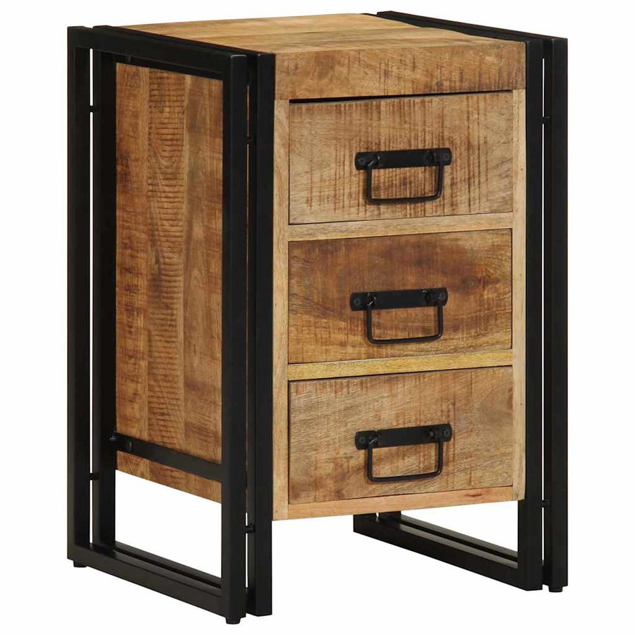Nachtkastje met lade Bruin 40 x 40 x 59 cm Massief Mango Hout