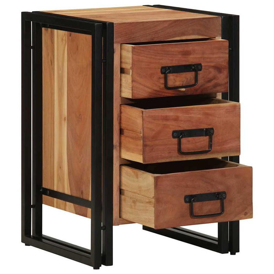 Nachtkastje met lade Bruin 40 x 40 x 59 cm Massief Acaciahout