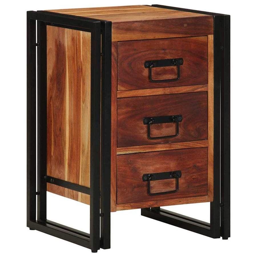 Nachtkastje met lade Bruin 40 x 40 x 59 cm Massief Acaciahout