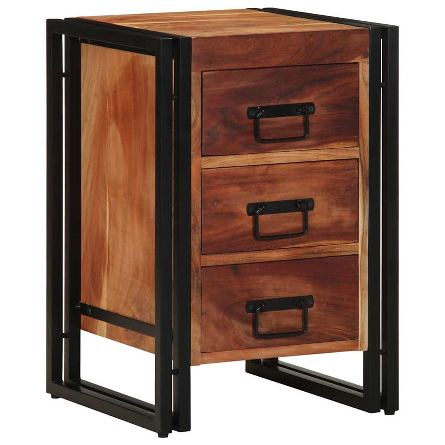 Nachtkastje met lade Bruin 40 x 40 x 59 cm Massief Acaciahout