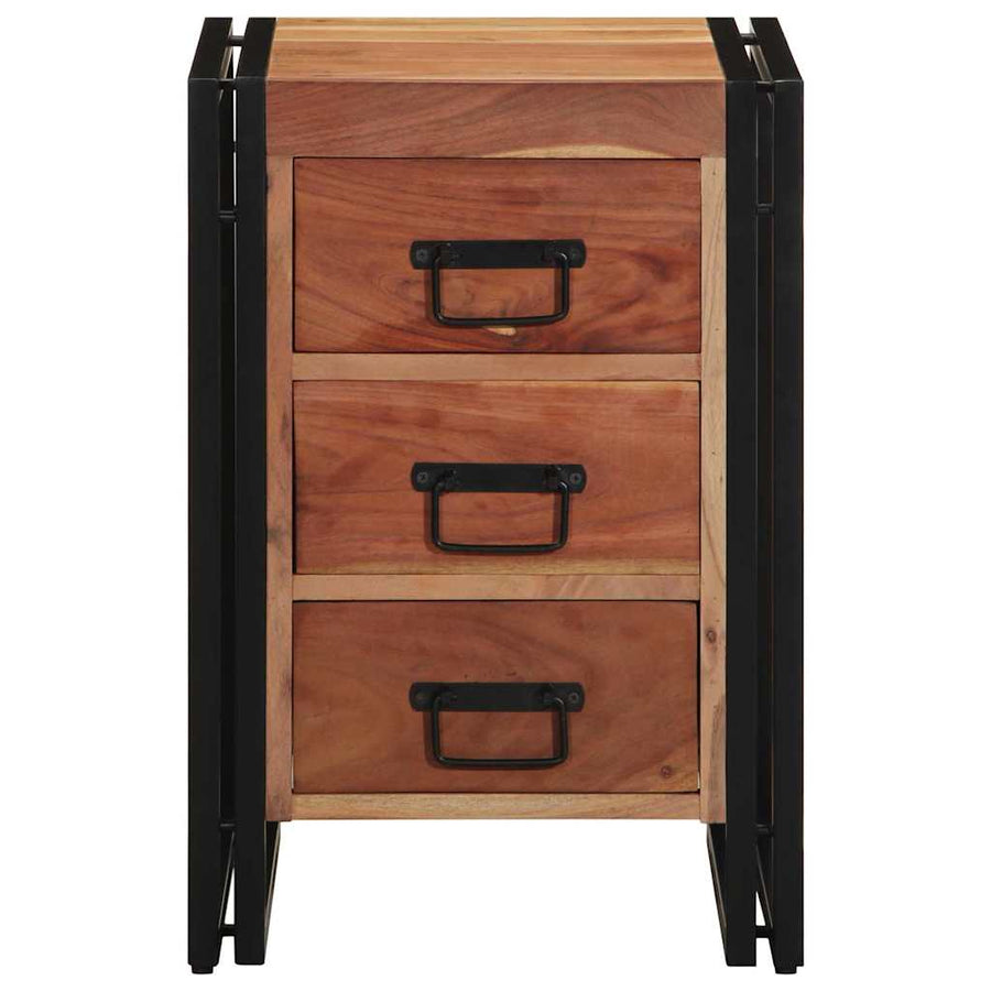 Nachtkastje met lade Bruin 40 x 40 x 59 cm Massief Acaciahout
