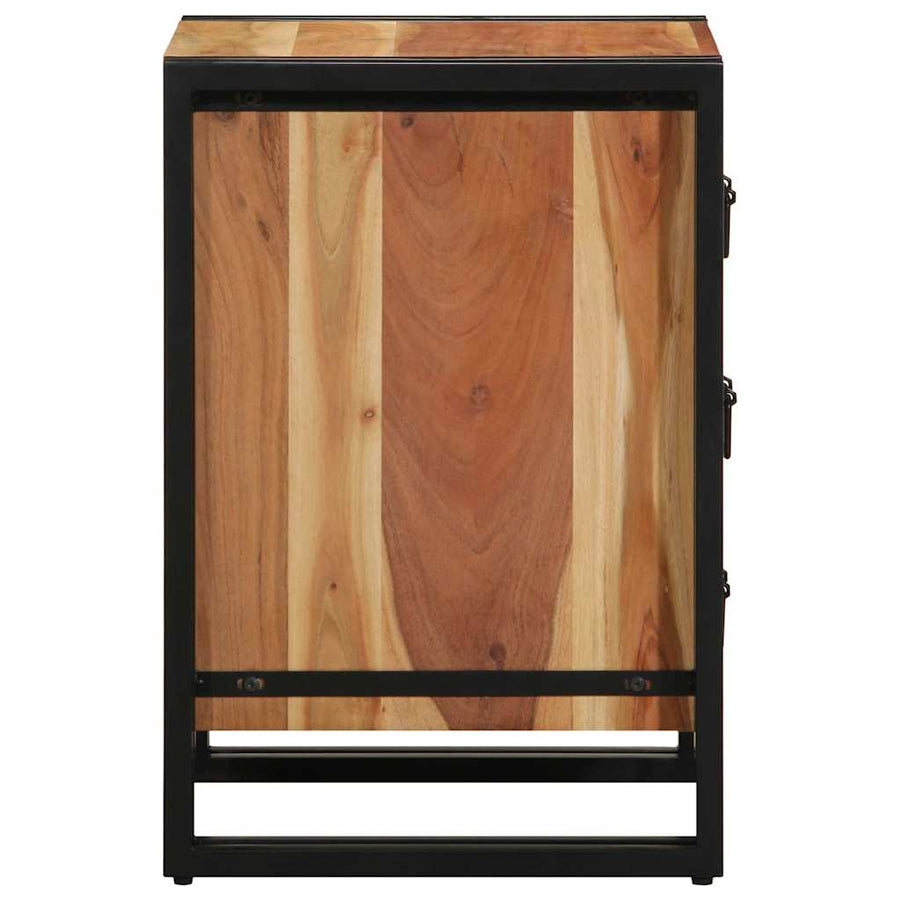 Nachtkastje met lade Bruin 40 x 40 x 59 cm Massief Acaciahout