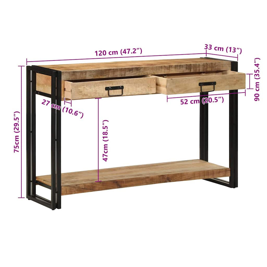 Wandtafel Met Lade Bruin 120 X 33 X 75 Cm 120 cm