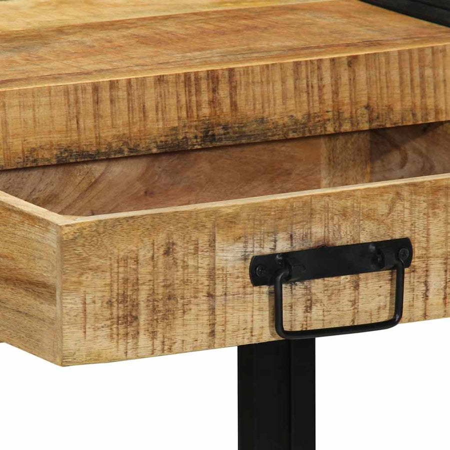 Wandtafel met lade Bruin 90 x 33 x 75 cm massief mangohout