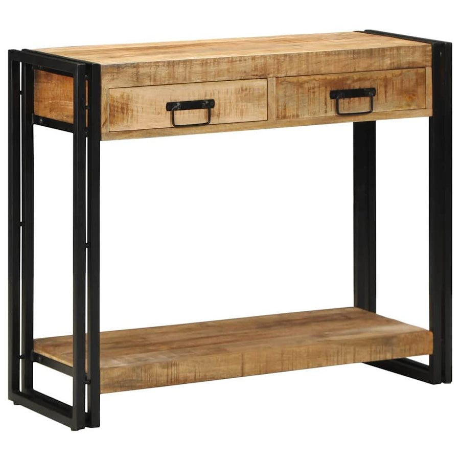 Wandtafel met lade Bruin 90 x 33 x 75 cm massief mangohout