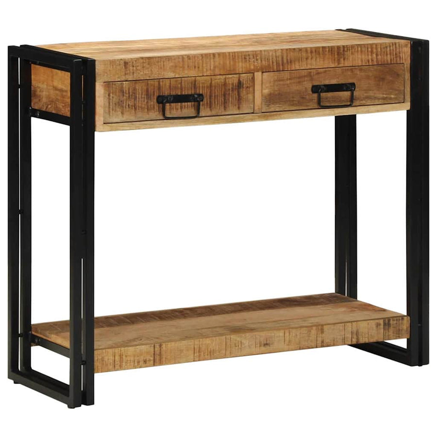 Wandtafel met lade Bruin 90 x 33 x 75 cm massief mangohout