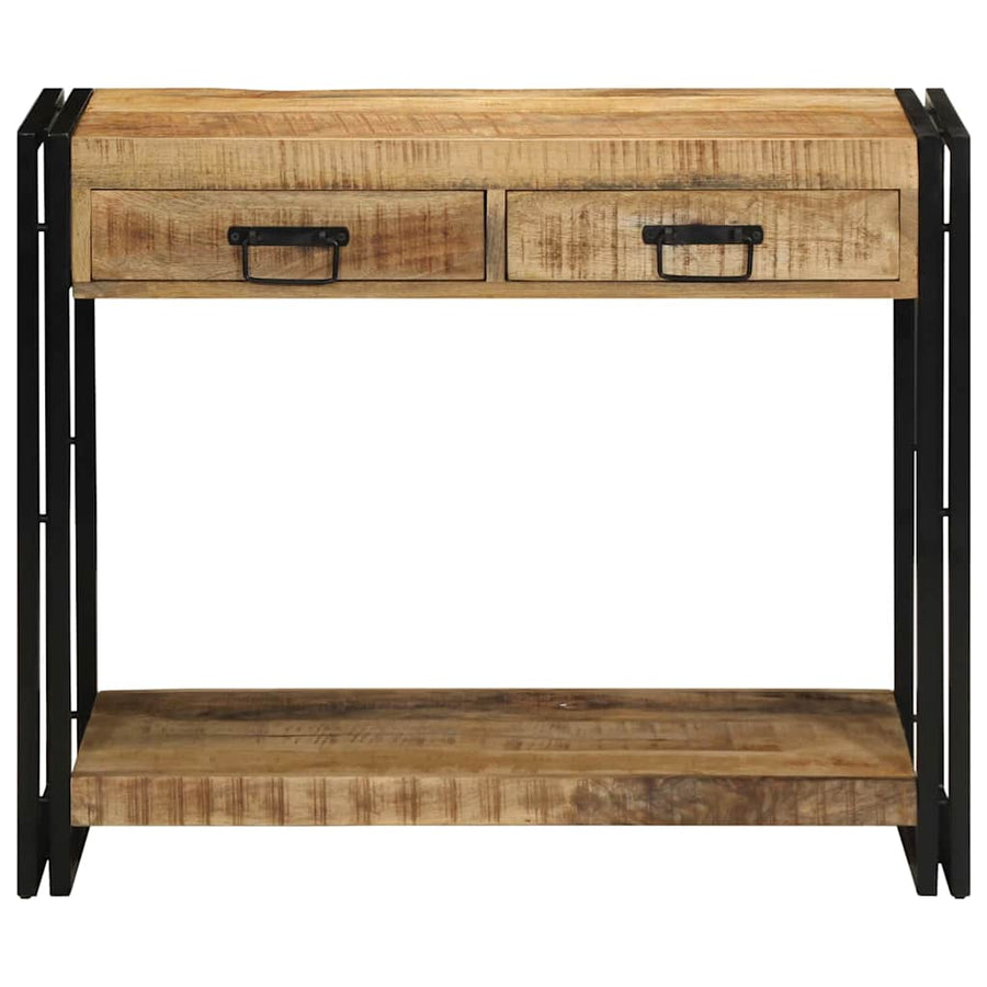 Wandtafel met lade Bruin 90 x 33 x 75 cm massief mangohout