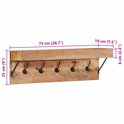 Kapstok Wandgemonteerd Bruin 73 x 19 x 23 cm Massief acaciahout