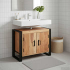 Bathroom Cabinet with Shelf Brown 71 x 33 x 58 cm Solid Acacia Wood