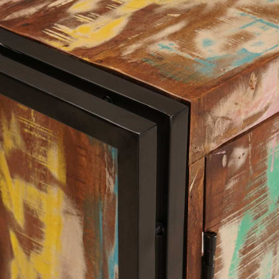 Wastafelonderkast met de deur Massief Gerecycled Hout, Ijzer