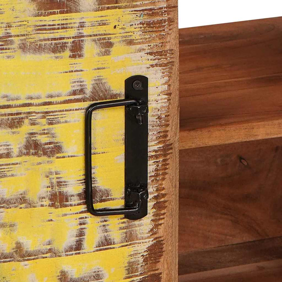 Wastafelonderkast met de deur Massief Gerecycled Hout, Ijzer