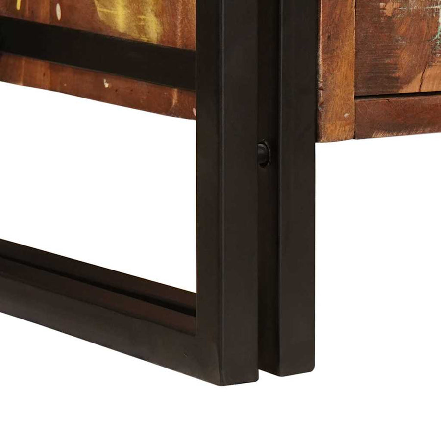 Wastafelonderkast met de deur Massief Gerecycled Hout, Ijzer