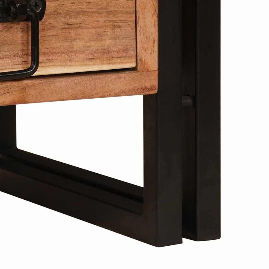 Wastafelonderkast 71 x 33 x 58 cm Massief Acaciuhout, Ijzer