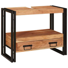 Wastafelonderkast 71 x 33 x 58 cm Massief Acaciuhout, Ijzer
