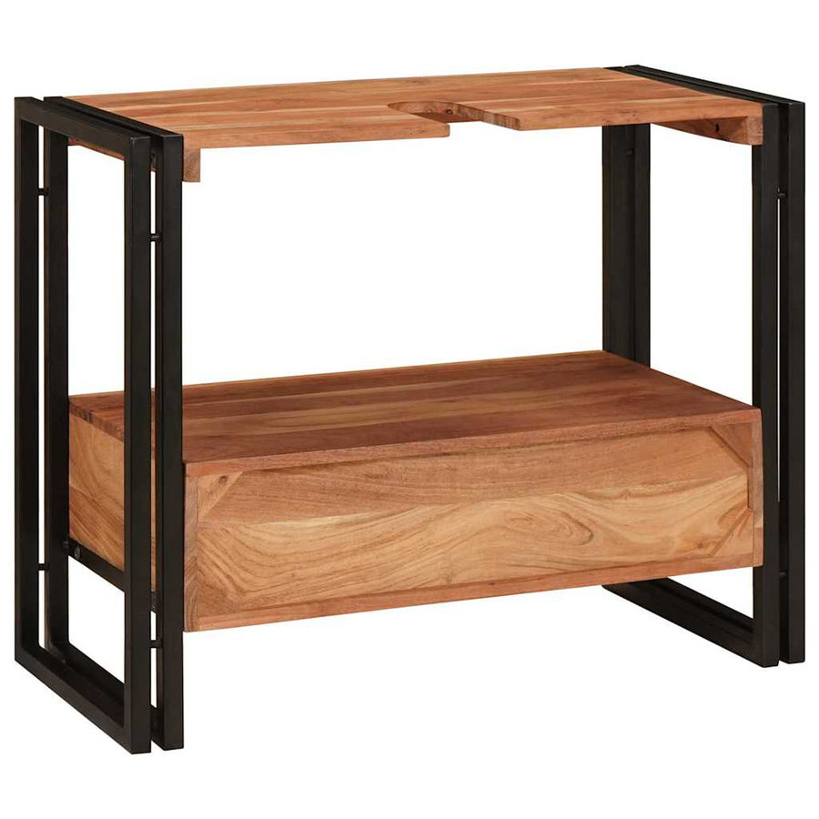 Wastafelonderkast 71 x 33 x 58 cm Massief Acaciuhout, Ijzer