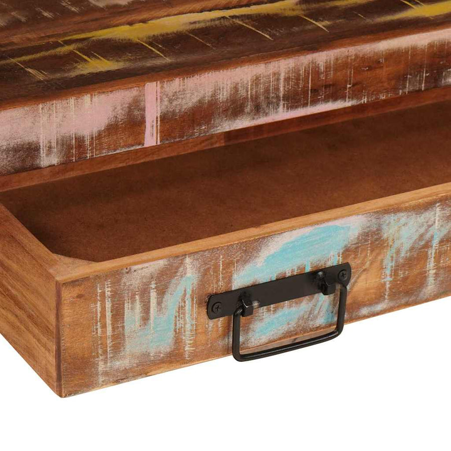 Wastafelonderkast met lade met plank Massief Gerecycled Hout, Ijzer