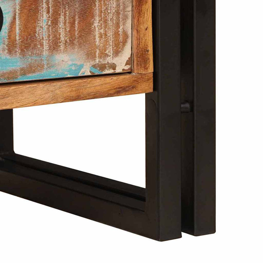 Wastafelonderkast met lade met plank Massief Gerecycled Hout, Ijzer
