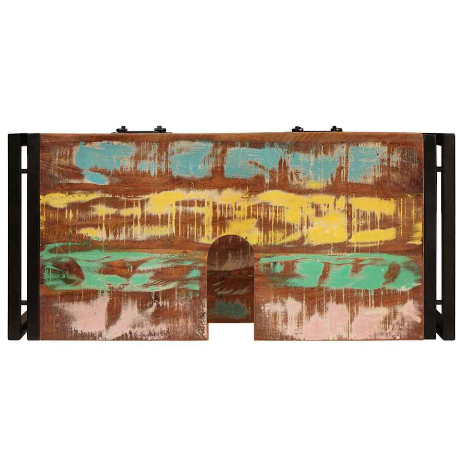 Wastafelonderkast met lade met plank Massief Gerecycled Hout, Ijzer