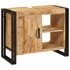 Wastafelonderkast massief mangohout 71x33x58 cm bruin