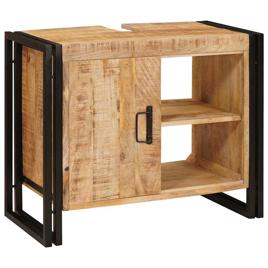 Wastafelonderkast 71 x 33 x 58 cm Massief Mango Hout, Ijzer