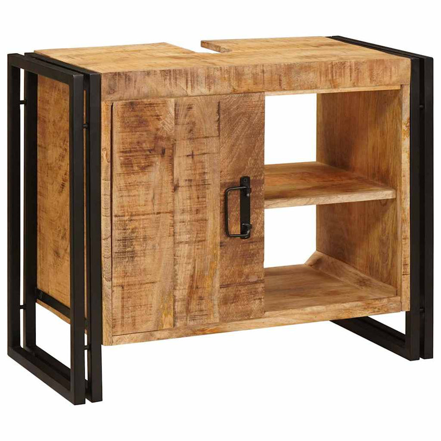 Wastafelonderkast 71 x 33 x 58 cm Massief Mango Hout, Ijzer