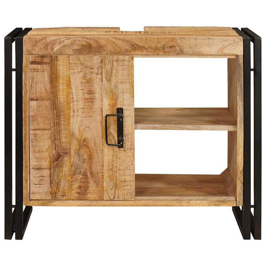 Wastafelonderkast 71 x 33 x 58 cm Massief Mango Hout, Ijzer