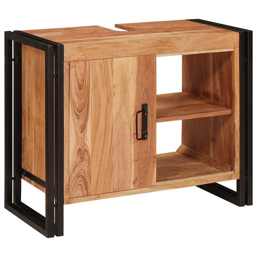 Wastafelonderkast 71 x 33 x 58 cm Massief Acaciuhout, Ijzer