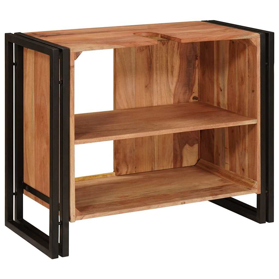 Wastafelonderkast 71 x 33 x 58 cm Massief Acaciuhout, Ijzer